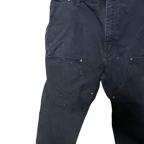 Carhartt Double Knee Black Dungaree Fit Pants 40X32 - Picture 3 of 8